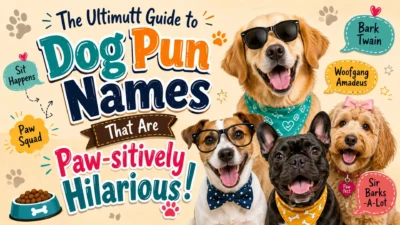 500+ funny dog names with playful pups, silly name ideas, and hilarious dog-themed humor