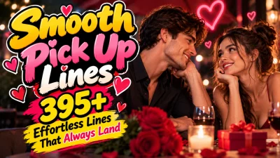 Smooth pick up lines featuring a smiling couple on a romantic date and 395+ effortless lines that always land